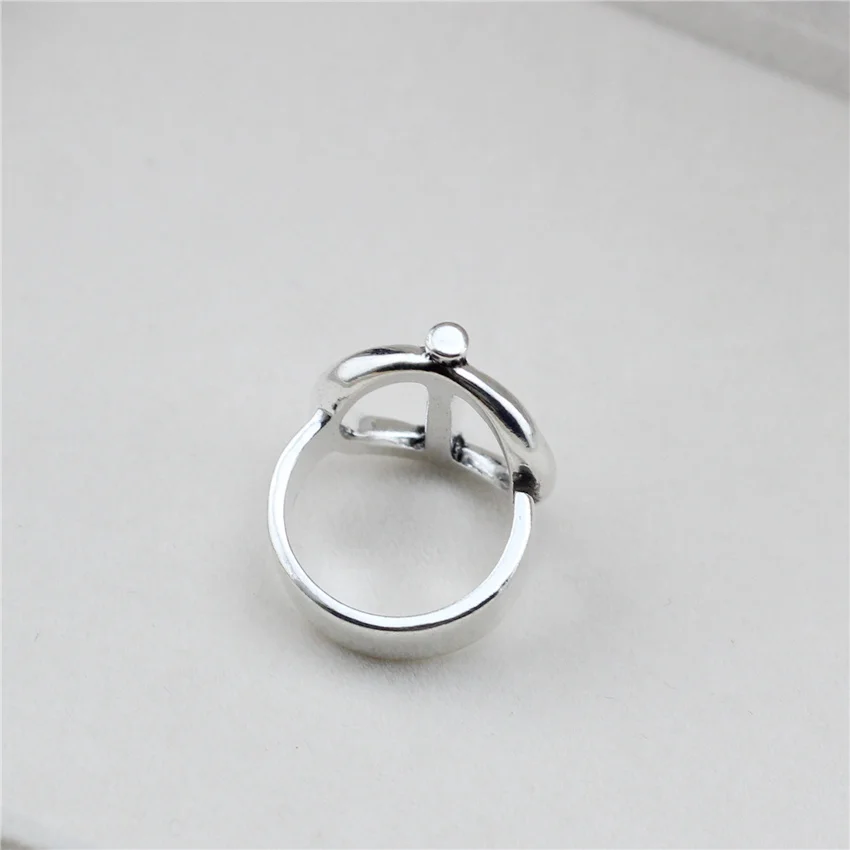 ANSLOW Fashion Jewelry Accessories Antique Silver Plated Geometric Irregularity Round Opening Size Finger Ring Charms LOW0091AR