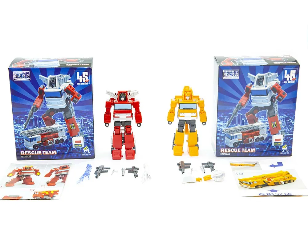 New MechFans Toys MFT MF-45 Fire Engine Inferno MF-46 Crane Grapple MF-45R Fire Rescue mini Action Figure in stock