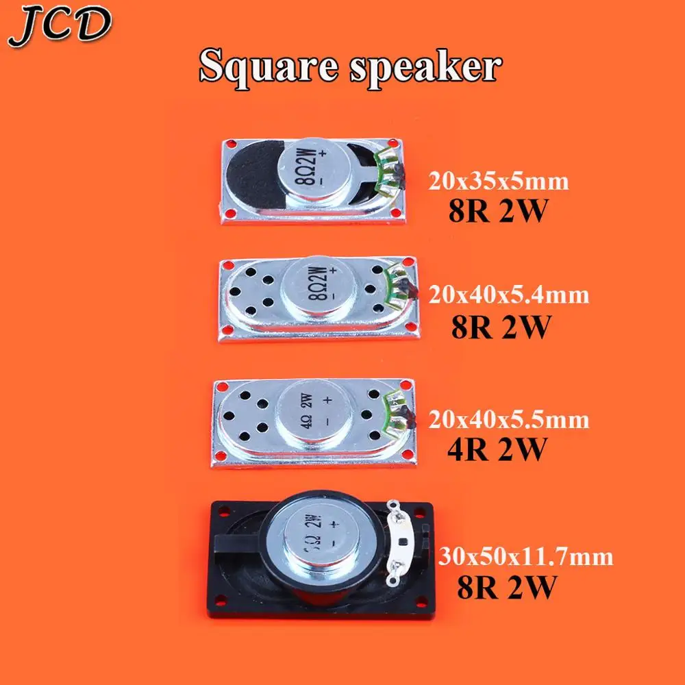 JCD Notebook Speaker Square Speaker  20 * 40mm 20*35mm 30*50mm 8 Euro 8R 2W  2W 4R  Small Speaker