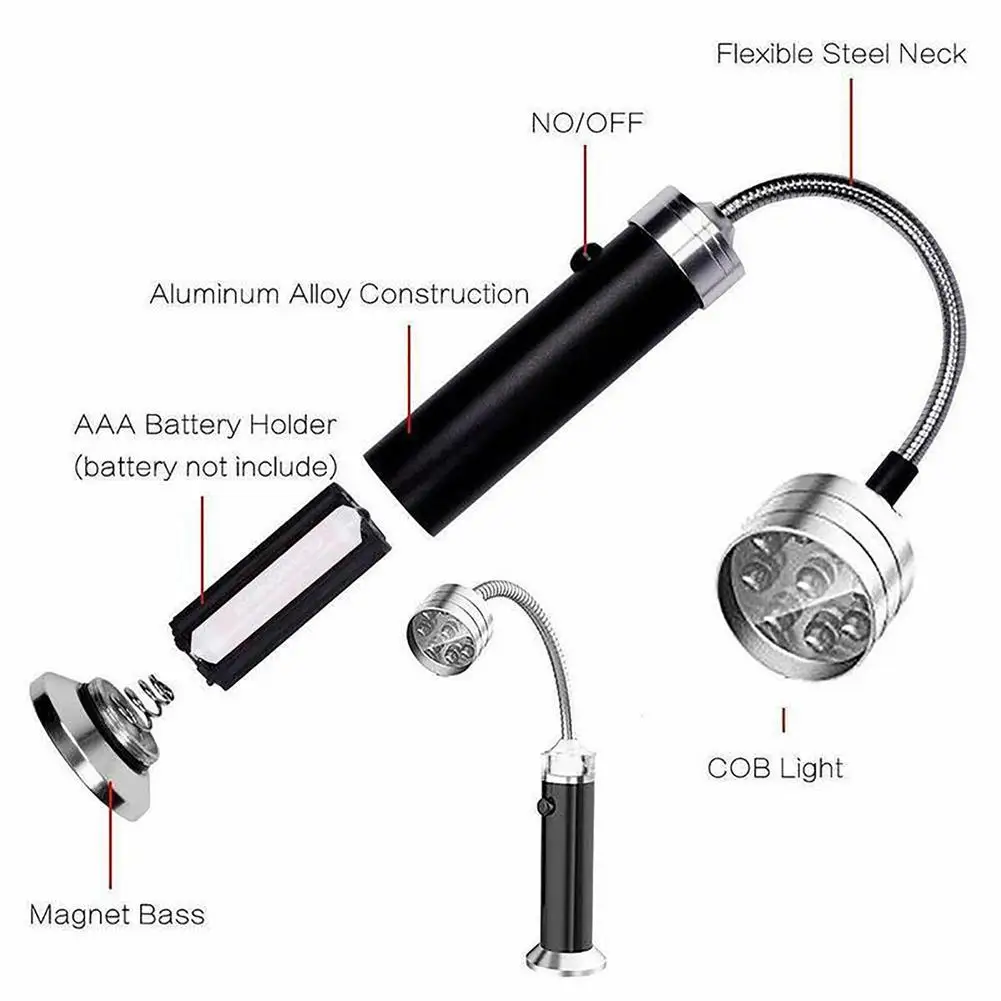 Grill Light 2 Pack outdoor Grill Lights BBQ Light con luci a LED luminose Base magnetica e collo d'oca flessibile Great BBQ Ac