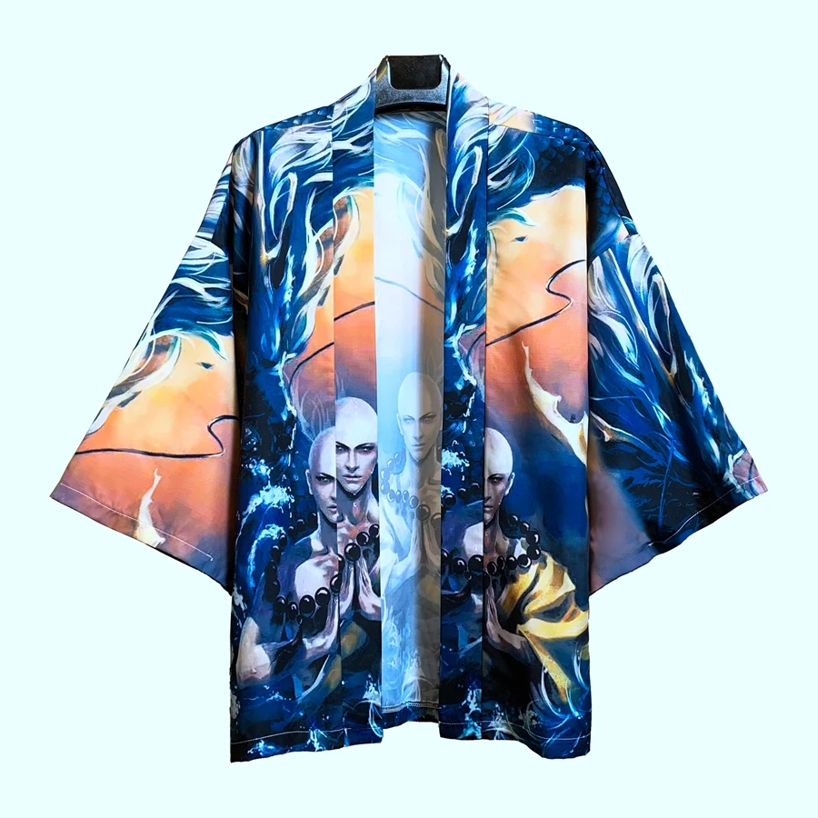 Kimono Cardigan Men Haori Kimonos Karate Samurai Costume Kimono Japones Traditional Japanese Mens priest frock Male Yukata