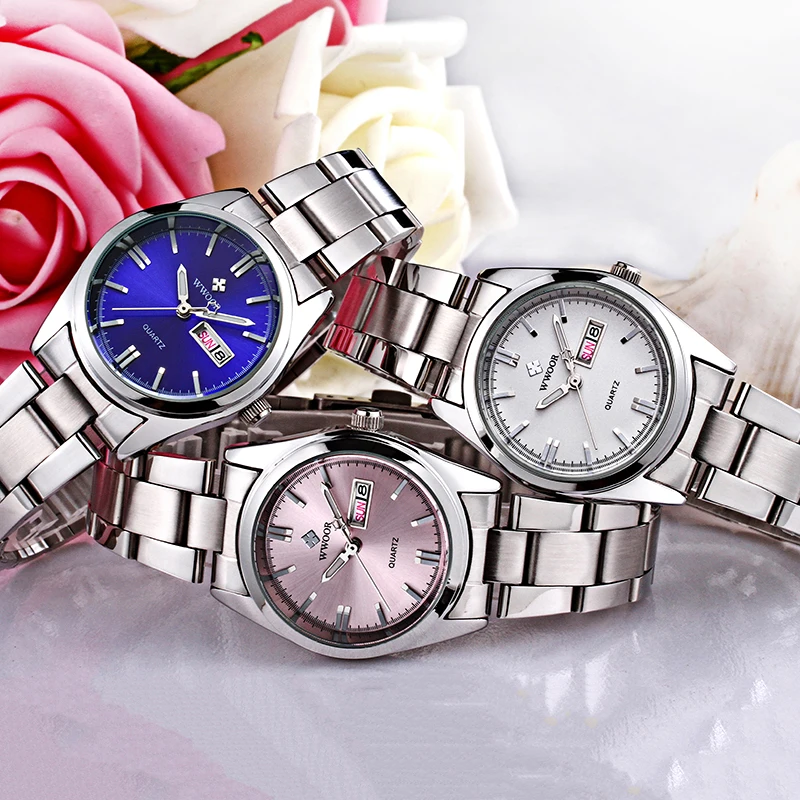 Montre Femme 2024 WWOOR Fashion Ladies Watches Waterproof Quartz Silver Clock Women Automatic Date Dress Wrist Watch Reloj Mujer