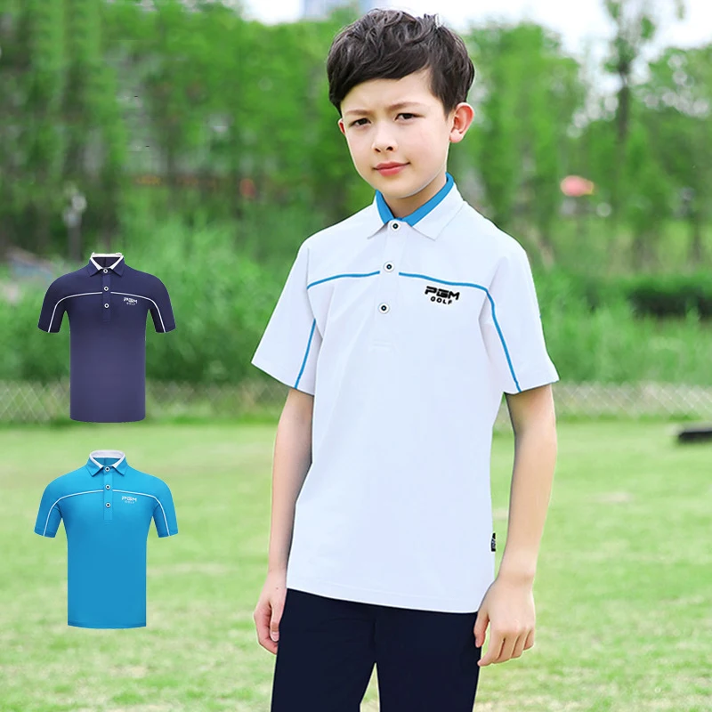 

Childrens Golf Clothes Short Sleeved T Shirts for Boys Tshirt Outdoor Sports Top Tee Summer Team Uniform Golf Shirt
