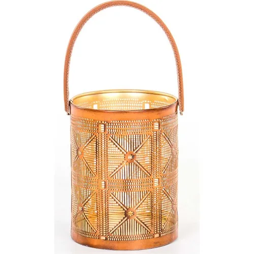 Euro Flora Metal Candle Holder Lantern Rust Color 15x20 cm