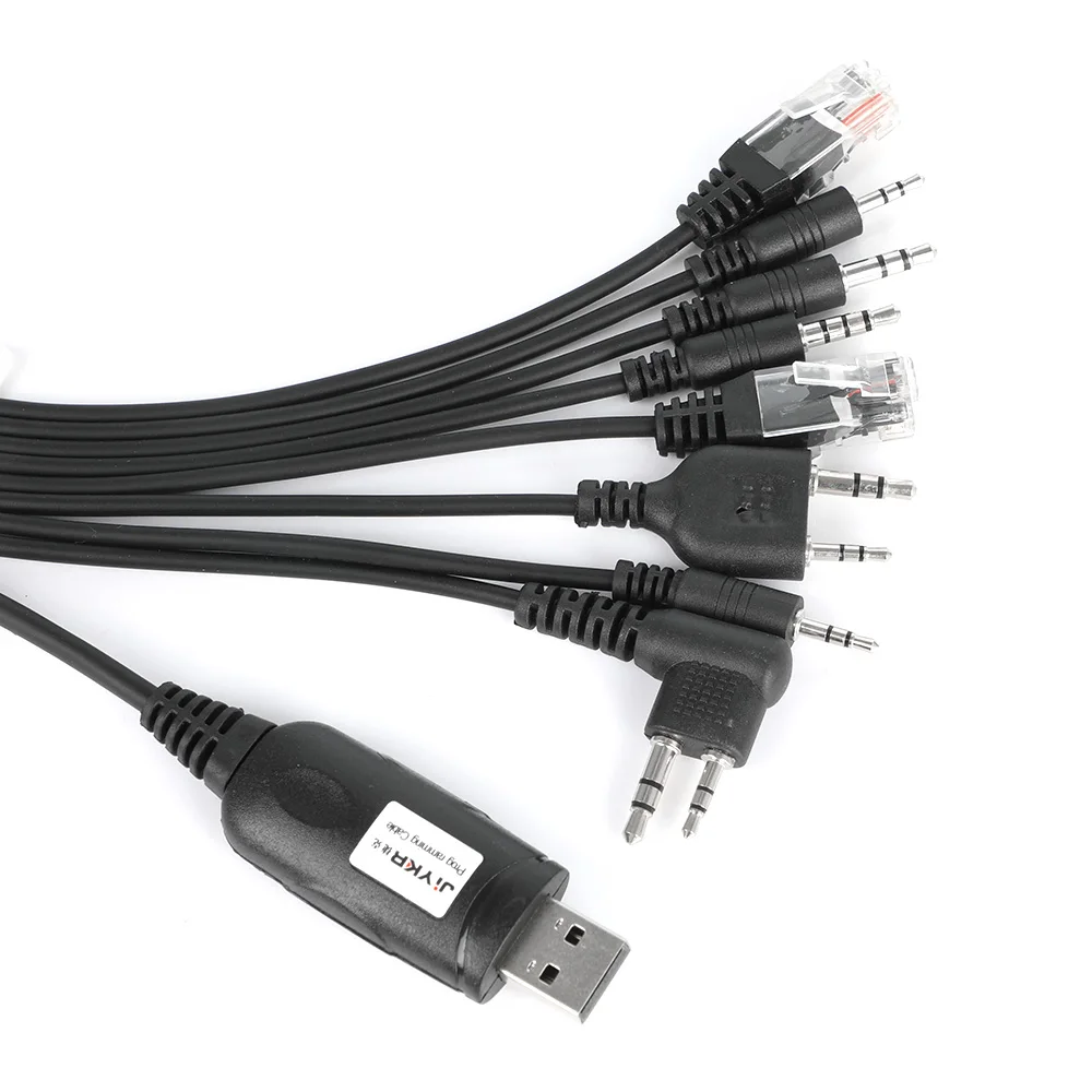 8 in 1 USB Programming Cable for Baofeng UV5R UV82 888S For TYT Kenwood Motorola Yaesu Icom HYT Walkie Talkie Car Radio