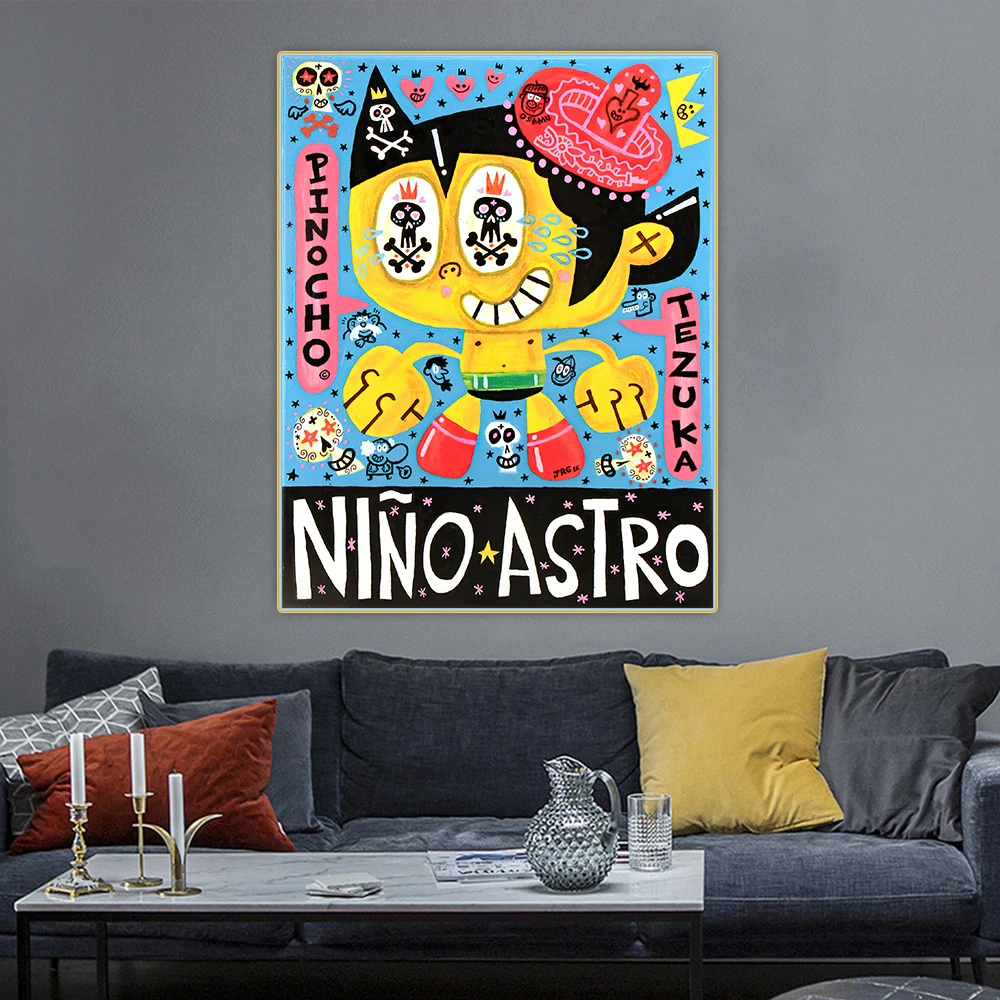 Jorge R. Gutierrez《Nino Astro》Canvas Oil Painting Art Aesthetic Picture Poster Wall Hanging Decor Home Living Room Decoration