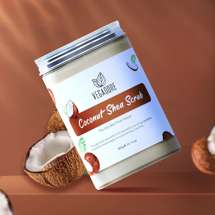 300ml Coconut Body Scrub Cream for Scrubber Exfoliating Scrub to Whitening Deep Cleansing Body Scrub & Shrink Pores