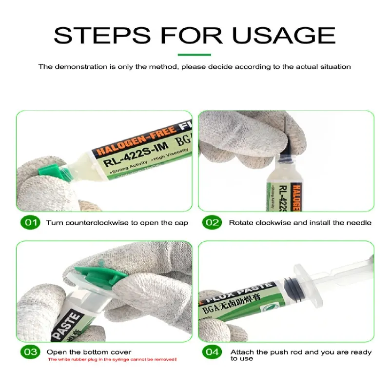 RL-422S-IM BGA PCB No-Clean Solder Paste Welding Advanced Oil Flux Grease 10cc Soldering Repair Paste