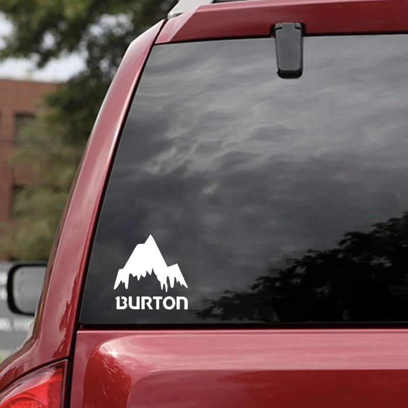 1 piece High Quality Burton Mountain Ski Snowboard Vinyl Funny Car Window Bumper Novelty JDM Drift Vinyl Sticker Decal 16cm*16cm