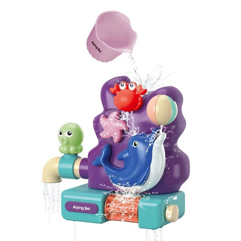 Bath Toys Pipeline Water Spray Shower Game Whale Giraffe Bath Baby Toy for Children Swimming Bathroom Bathing Shower Kids Toy