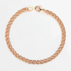 5mm Snail Wheat Link Chain Bracelets on hand for Women Girl 585 Rose Gold Color Bracelets Femme Couple Fashion Jewelry 20cm CB59