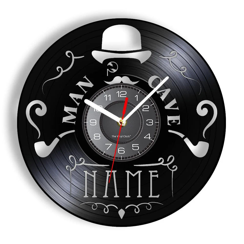 Personalized Your Name Vinyl Album Re-purposed Record Wall Clock  Man Cave Home Bar Decor Custom Name Man Cave Retro Wall Clock