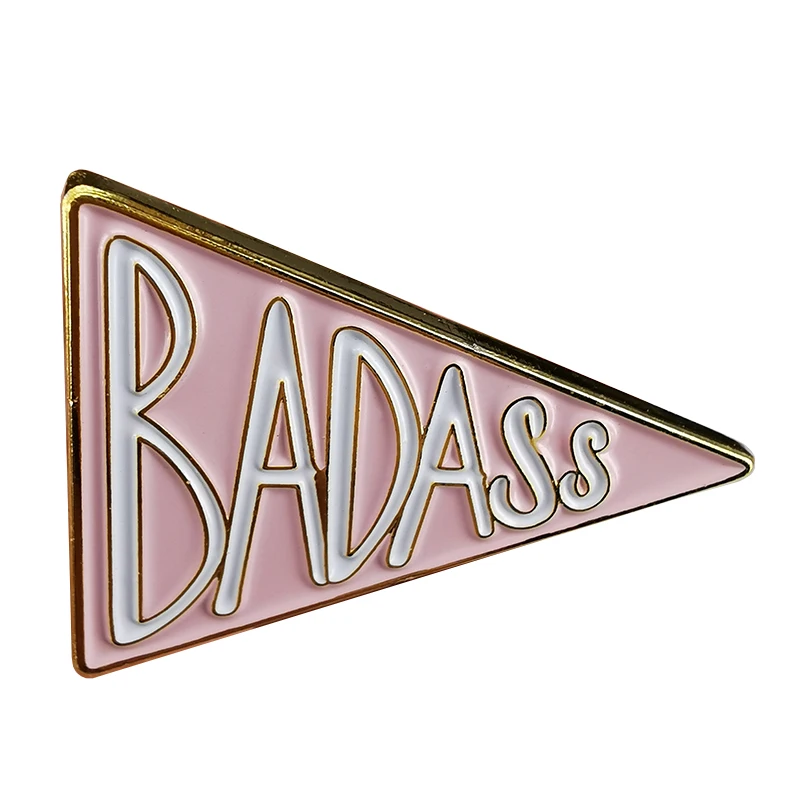 Pink Badass Hard Enamel Pin  Feminist Gift