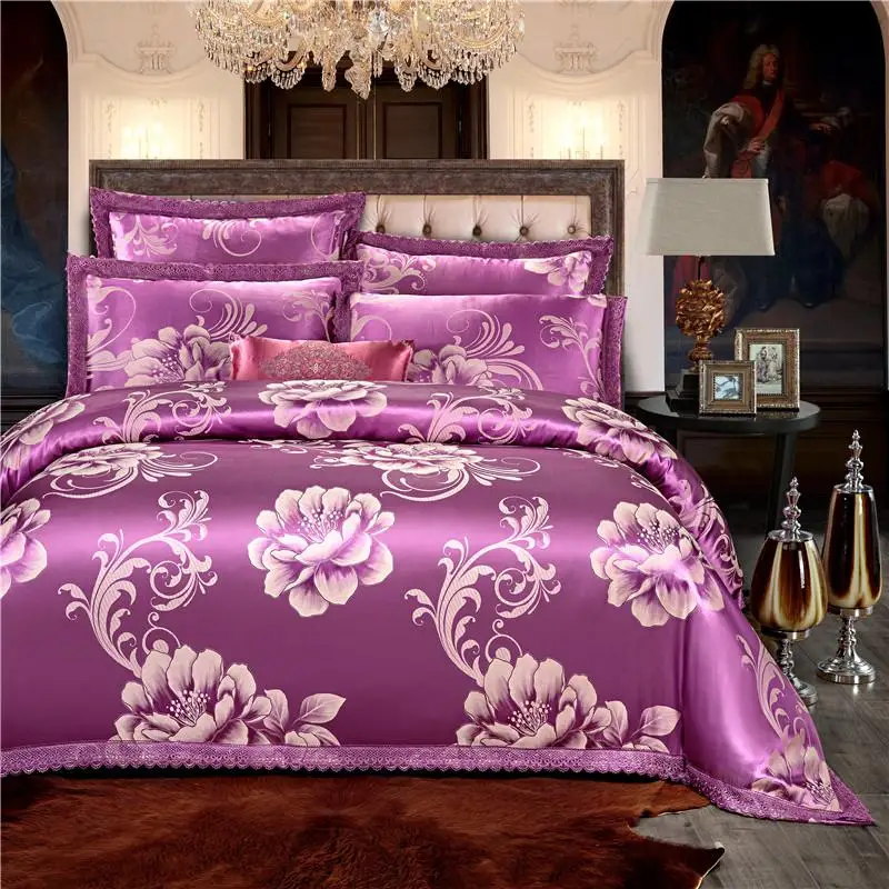 Imagem -05 - Capa de Edredão Jacquard Algodão para Cama King e Queen Size Cama Branca e Vermelha Roupa de Cama de Casamento 45