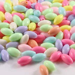 100/200 stuks 14*8mm Gemengde Kleur Acryl Kralen Ovale Vorm Spacer Kralen Voor Handwerken Sieraden Maken Handgemaakte diy Armband Ketting