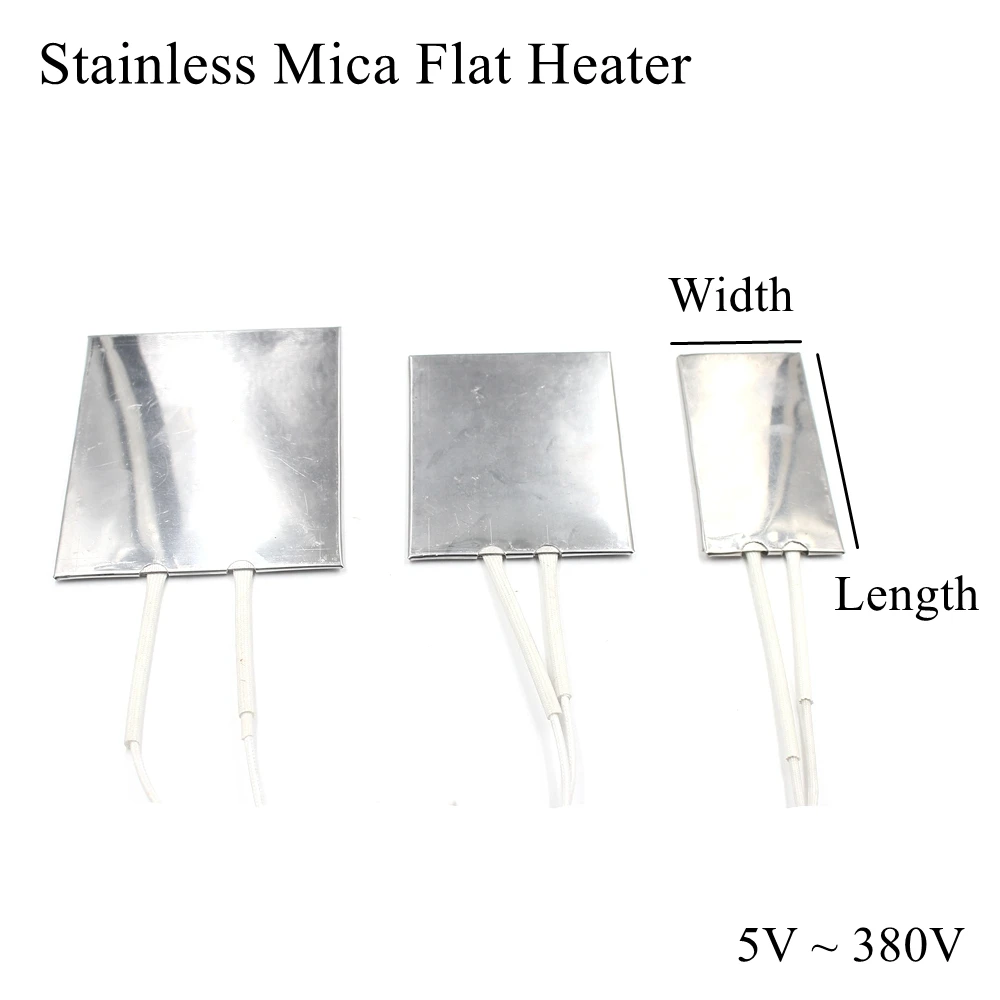 5V 12V 24V 36V 48V 110V 220V 380V Stainless Mica Flat Heater Steel Electric Heating Element For Plastic Injection Machine