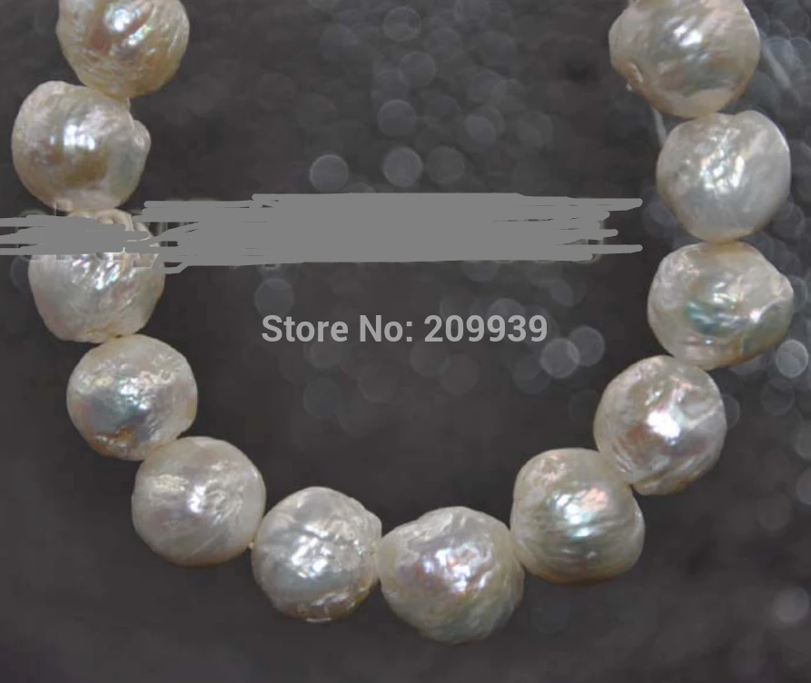 

Natural 10-11mm White pink Purple furrow Baroque pearl necklace