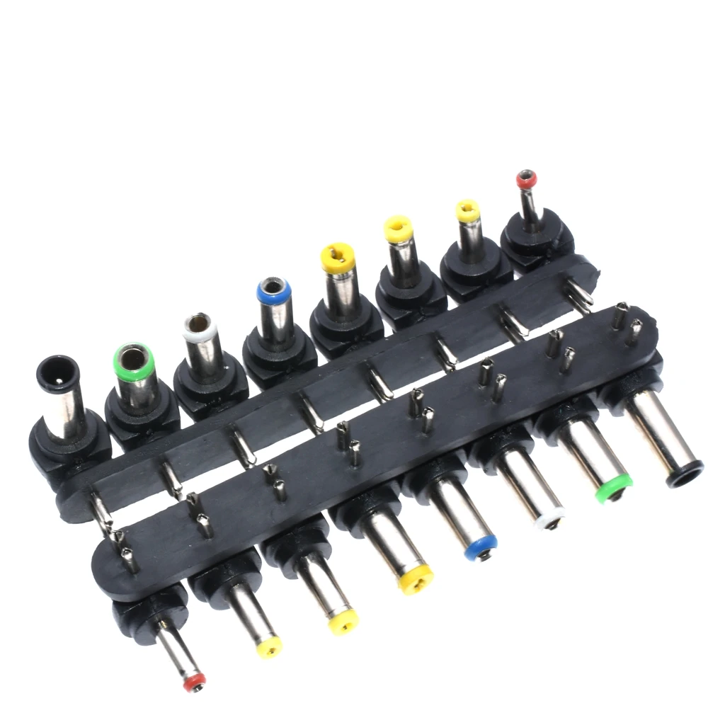 8 sztuk uniwersalny 2Pin wtyczka ładowarki końcówki AC/DC Adapter do laptopa komputer przenośny