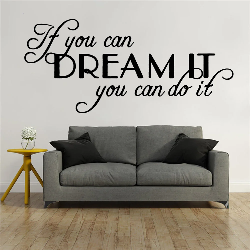 Large Quotes Motivating Dream Phrases Wall Sticker Home Decoration Accessories If You Can Dream It You Can Do It Vinyl Stickers