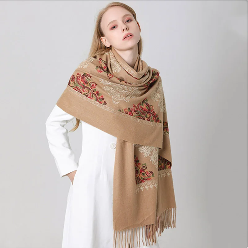 Splicing double side dual-purpose Scarf Shawl Russian Retro Style Cashmere coat Lattices brushed wraps накидка женская