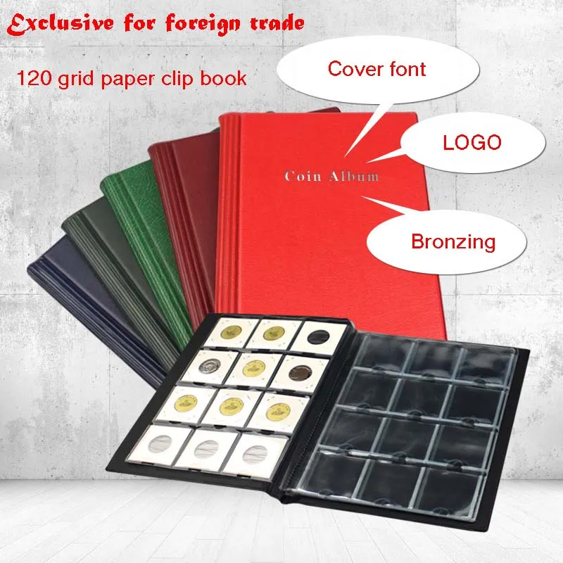 PCCB High Quality Foreign Trade Special For 120 Grid Paper Clips Fit Cardboard Coin Holders Professional Coin Collection Book