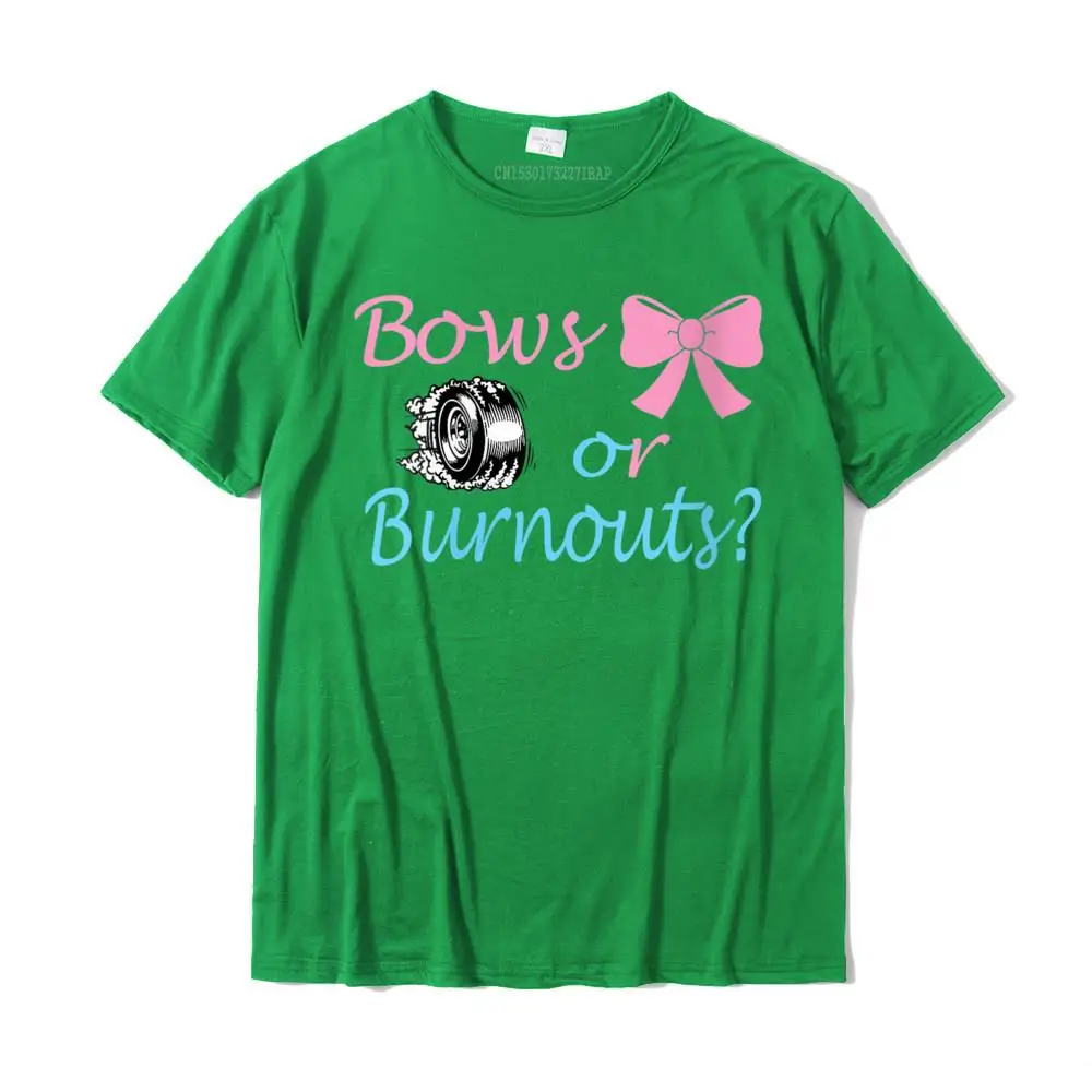 Womens Bows or Burnouts Gender Reveal party Idea for mom or dad T-Shirt Cotton Men's Top T-shirts Casual Tops Shirt Hip Hop Cool