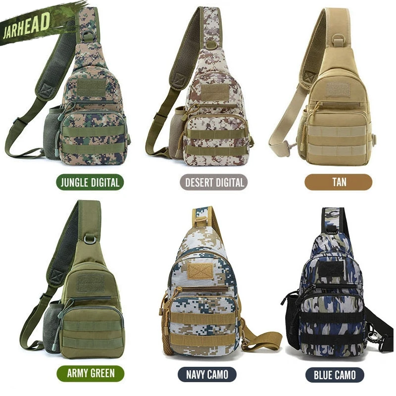 Outdoor Bags Oxford Backpack Tactical Molle Chest Pack Single Sling Shoulder Bag Crossbody Pouch Climbing Hiking Bag