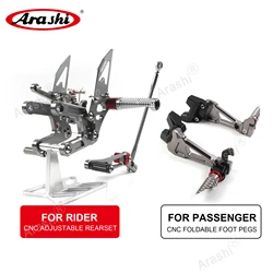 Arashi YZF-R6 Footrests Rear Set CNC Adjustable Rearset Foot Pegs Rear Pedal For YAMAHA YZF R6 2006 2007 2008 2009 2010 - 2016