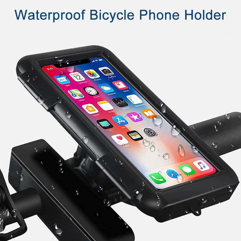 Untoom Waterproof Bicycle Phone Holder Stand Motorcycle Handlebar Cell Phone Support Mount Touchscreen Bike Phone Bag Case Cover