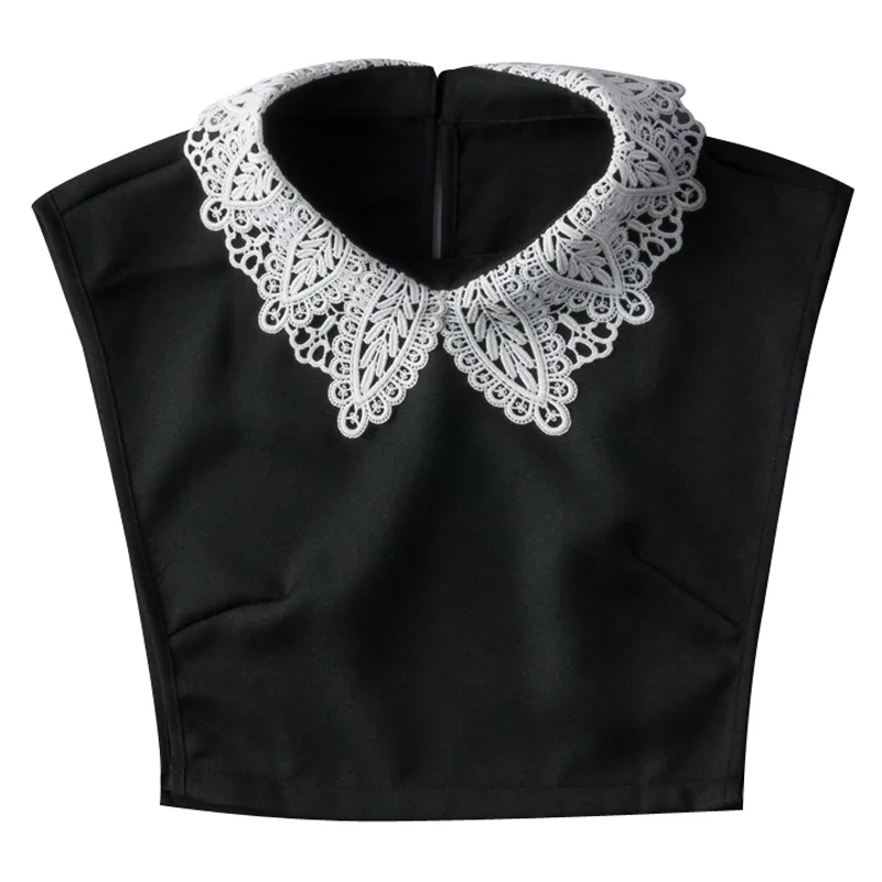 Encaje solapa cuello falso de camisa de otoño e invierno de las mujeres suéter Collar ornamental de Cuello de camisa salvaje coreano falso Collar de