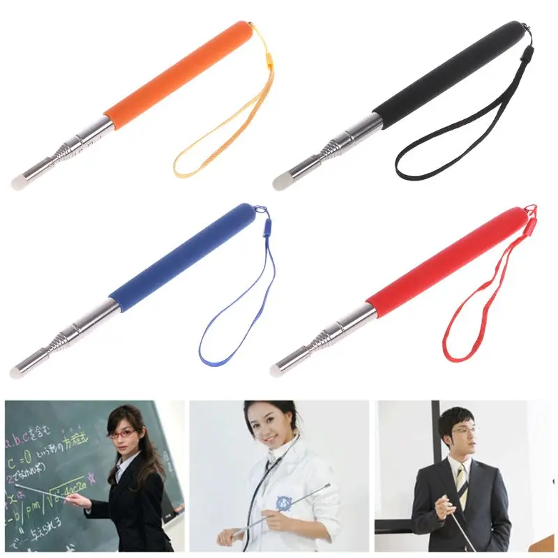 Professional Torch Whiteboard Pen Felt Head Stainless Steel Telescopic Teacher Pointer 1M High Quality