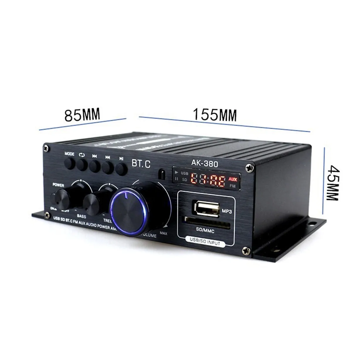 AK380/AK170 800W 12V Power Amplifier bluetooth 5.0 Stereo Home Car