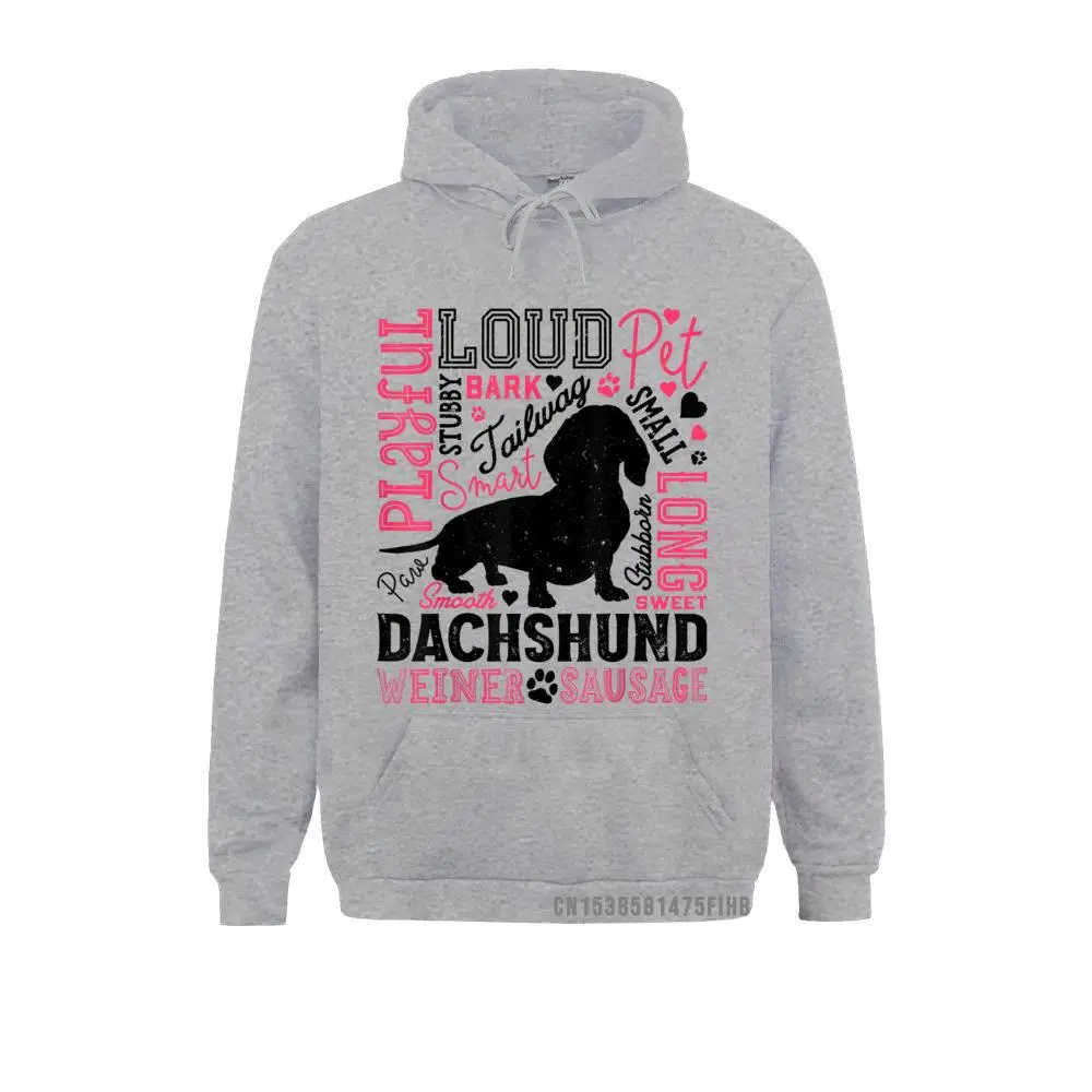 Dachshund Typography Funny Word Art Dog Lover Men Women Gift Hoodie Coupons Sweatshirts Men Hoodies Sportswears