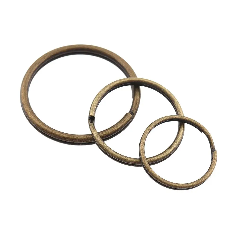 20pcs Outer diameter 20mm 25mm 32mm 40mm Key ring Split Ring Antique bronze Keychain Durable Key Rings DIY Accessories