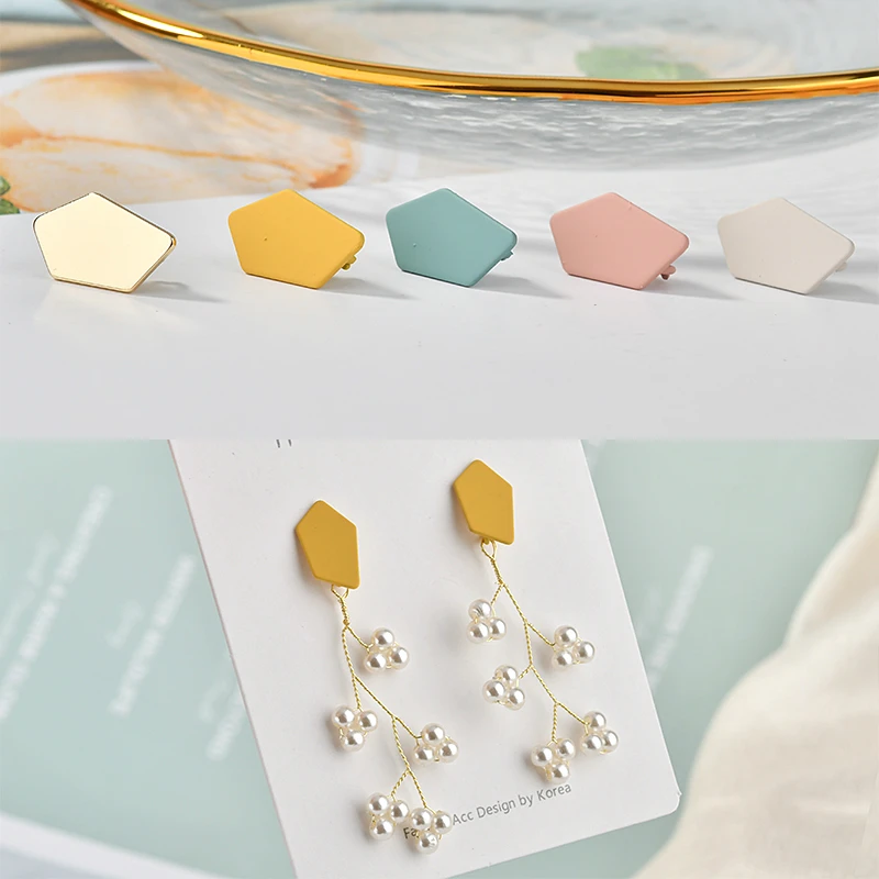 10 Pieces DIY Personality Color Alloy Painting Irregular Geometric Strap Earrings Earrings Accessories Materials