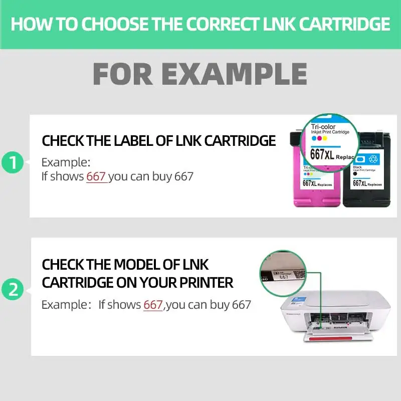 Hicor Remanufactured Ink Cartridge Replacement for HP 667 667XL for DeskJet Ink Advantage 1275, 2374, 2375, 2376, 2775, 2776,