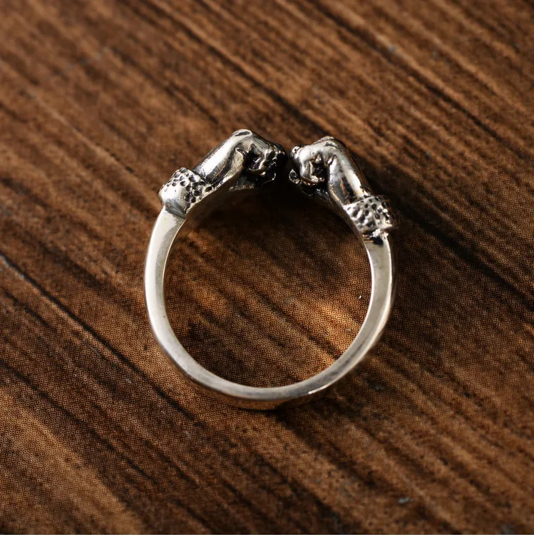 Classic Punk Boxing Glove Ring Fashion Men's Adjustable Ring Domineering Men's Underground Boxing Hall Jewelry Accessories