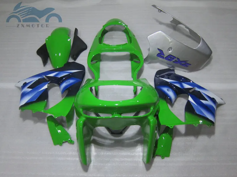 Customized full fairing kits for Kawasaki Ninja 1998 1999 ZX9R ABS plastic fairings kit 98 99 ZX-9R green blue bodyworks