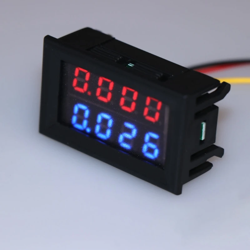 0.28 Inch 4 Bit Digital DC Voltmeter Ammeter DC 100V 10A Voltage Current Meter Power Supply Red Blue LED Dual Display