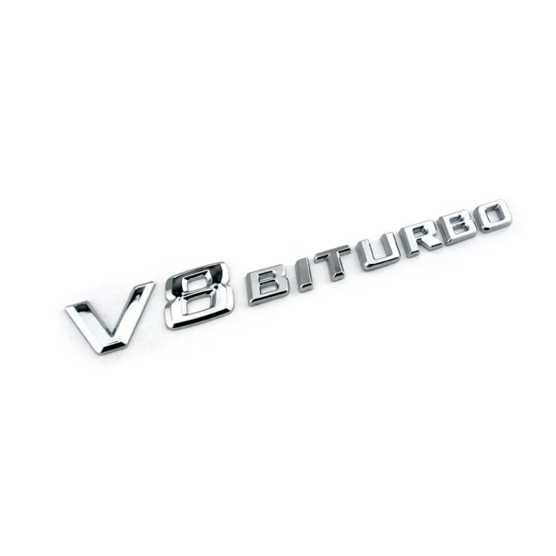 V8 V12 Biturbo Emblem Badge Decal 3D Car Sticker Emblem Logo For Benz BMW VW Hyundai Mazda Opel Skoda Toyota Audi HondaChevrolet