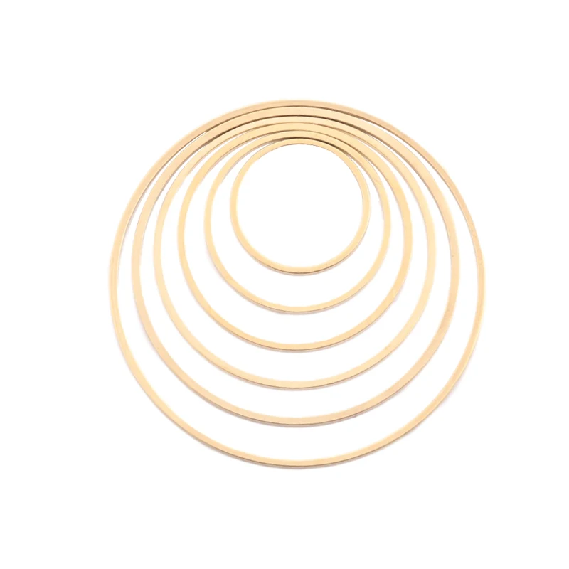 30Pcs Raw Brass Earring Charm Circle Ring Round Hoop Connector Dream Catcher Link O Ring Jewelry Making DIY Earrings Findings