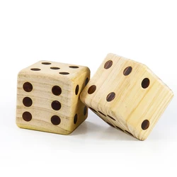 9CM 6 Sided Big Wood Dice Digital Point Cubes Dice Outdoor Card Board Game Party Family Supplies Printing Engraving Kid Toys