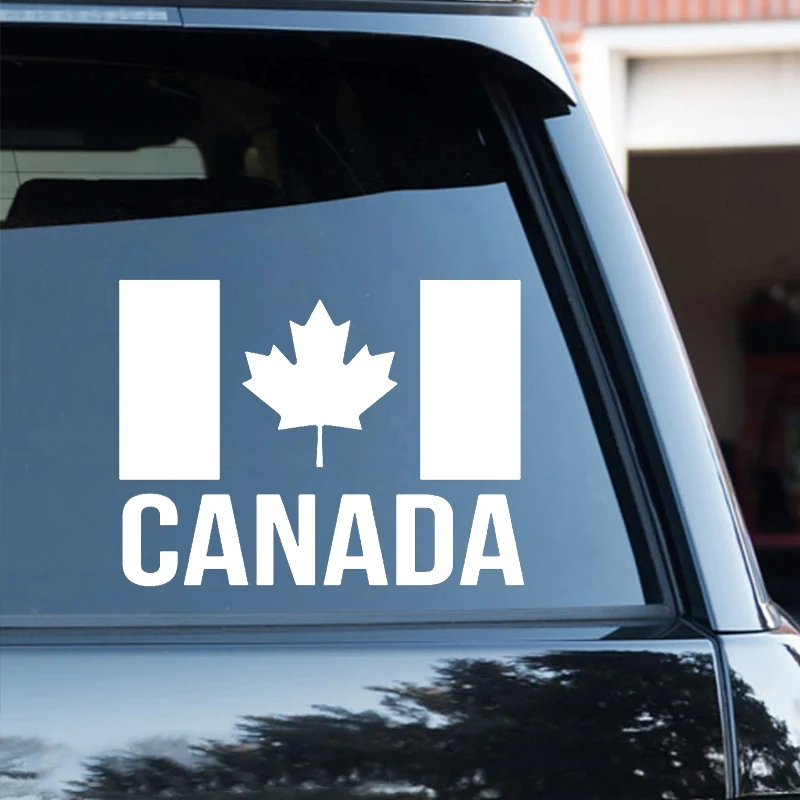 Calcomanía de vinilo troquelada con bandera de Canadá, pegatina impermeable para coche, decoración automática para carrocería, parachoques, ventana