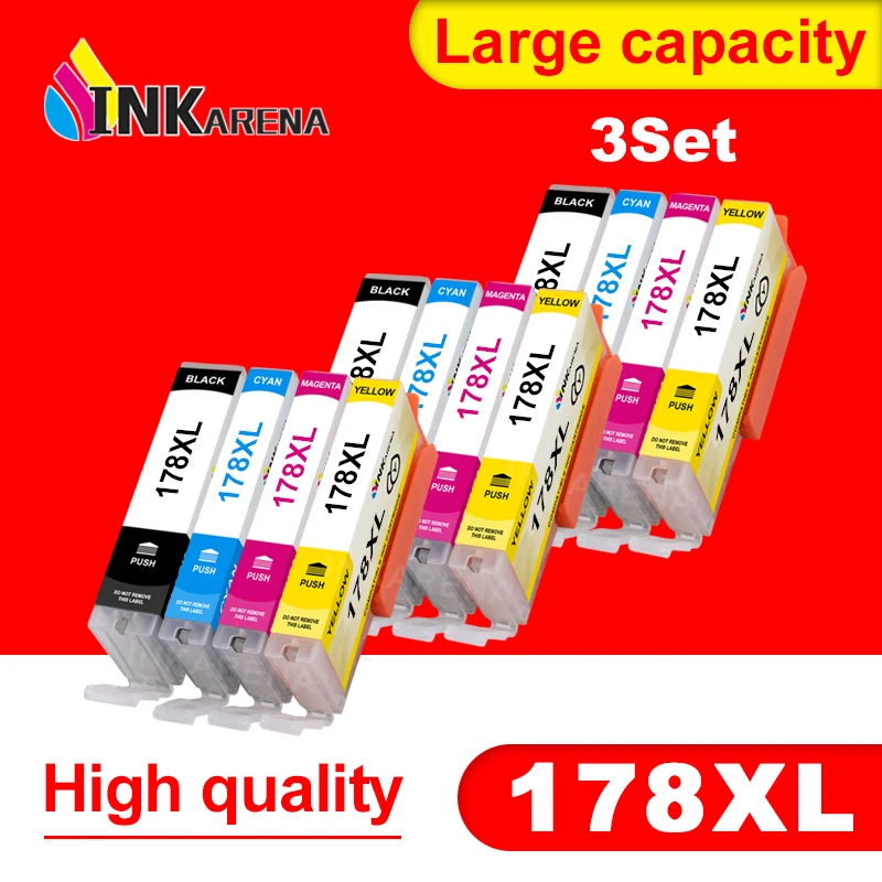 

INKARENA Black Color Ink Cartridge for HP 178 178XL Photosmart 5510 5511 5512 5514 5515 5520 6510 6512 6515 6520 7510 Printer