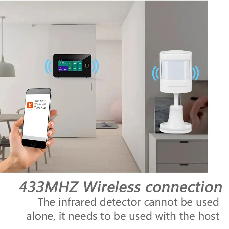 433Mhz Wireless PIR Motion Sensor Infrared Detector For Home Alarm System Intelligent Smart Home Pet Immunity With Battery