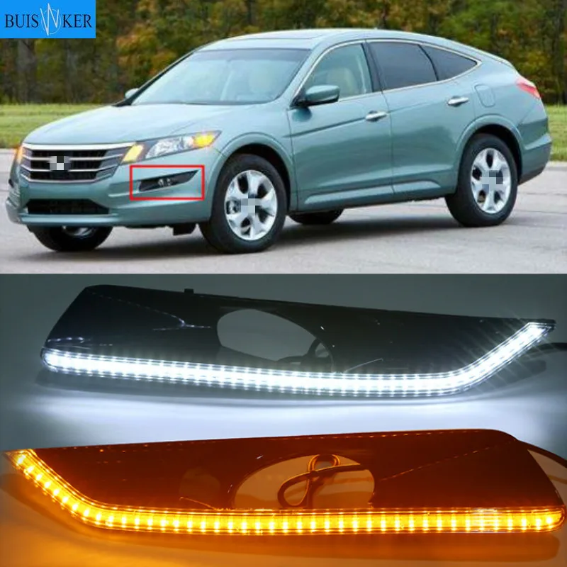 

2Pcs DRL For Honda Crosstour 2011 2012 2013 Daytime Running Lights fog lamp cover headlight 12V Daylight