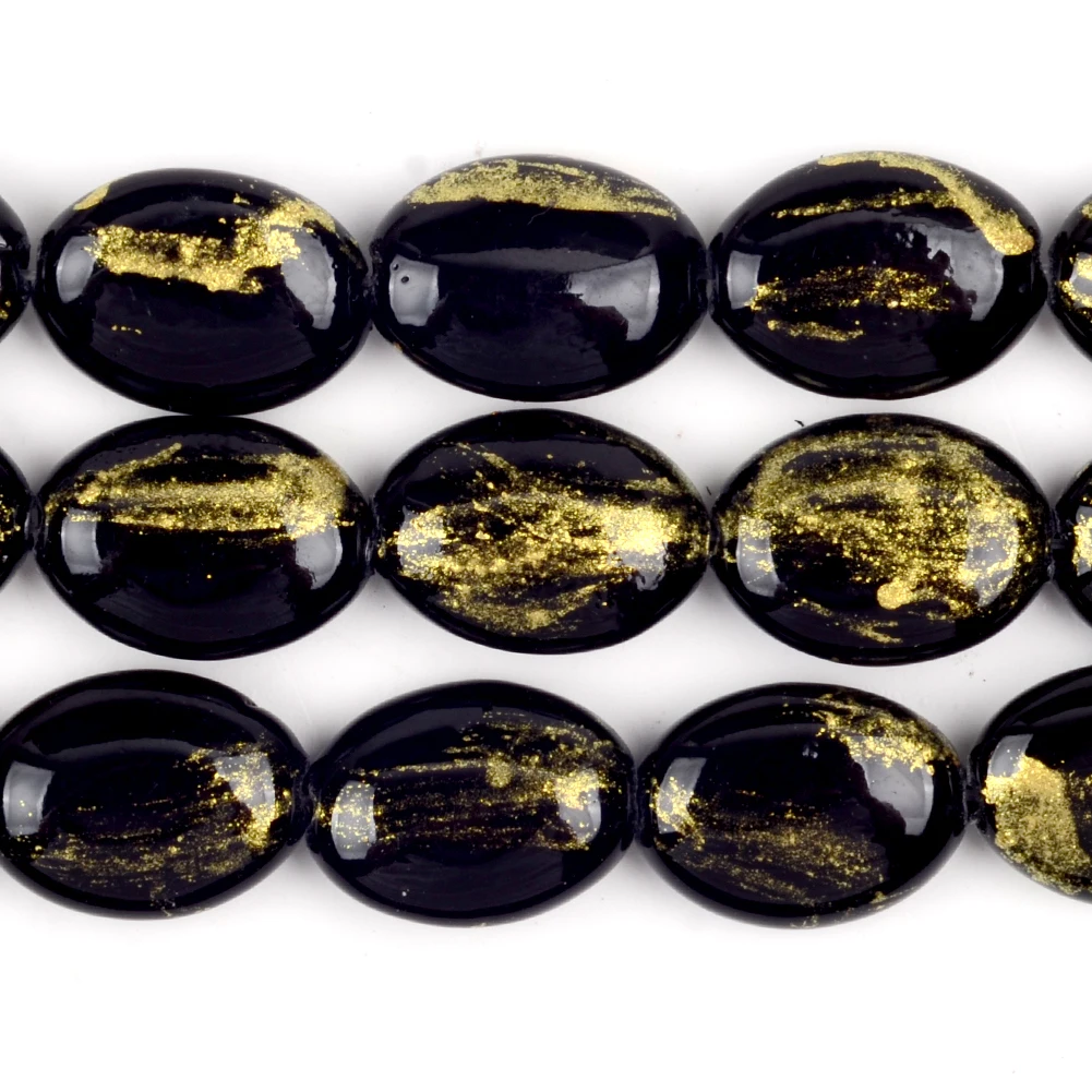 Natural Flat Oval Golden Silk Jades Stone Beads Loose Smooth Beads For Jewelry Making Diy Necklace Bracelet Accessory 13x18mm