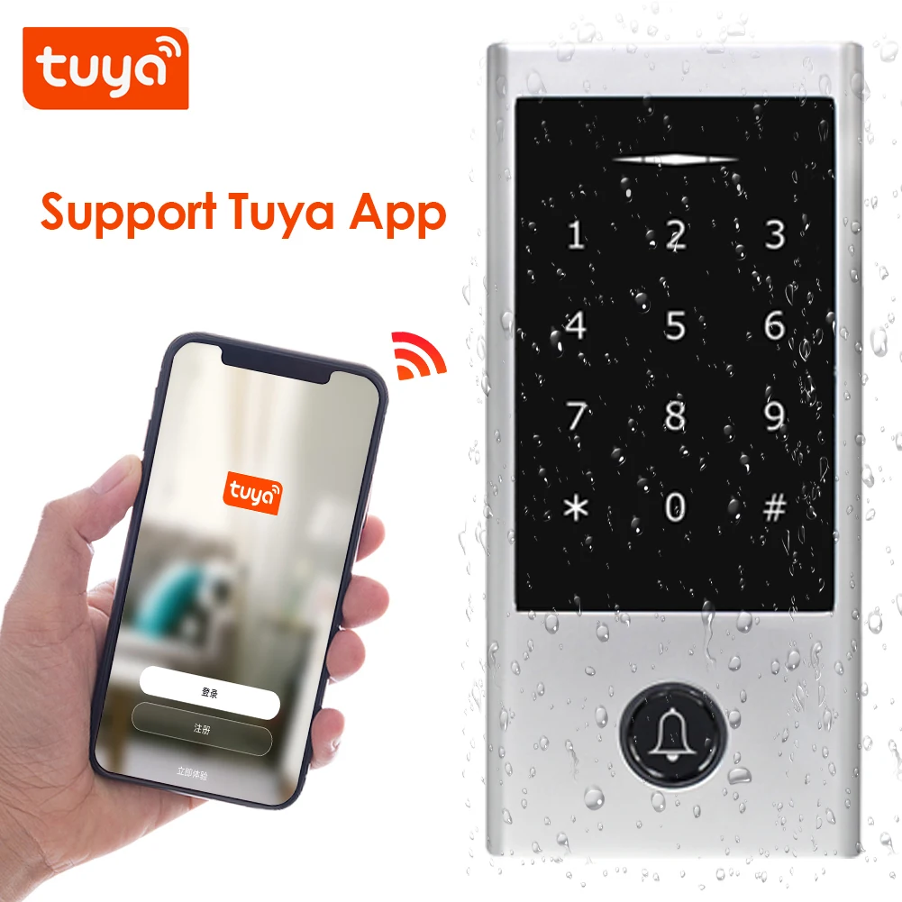 Tuya APP Bluetooth Door Lock IP68 Waterproof Fingerprint Access Control Standalone Keypad 125Khz RFID Card Door Entry