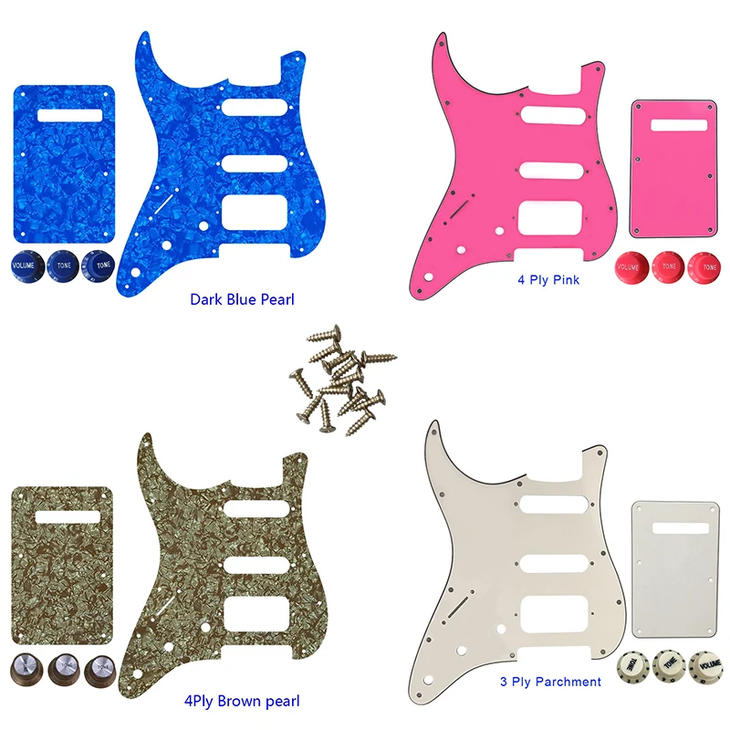 

Custom Guitar Parts - For Left Handed USA 72'11 Screw Hole Standard St Humbcker Hss Guitar Pickguard Scratch Plate & Back Plate