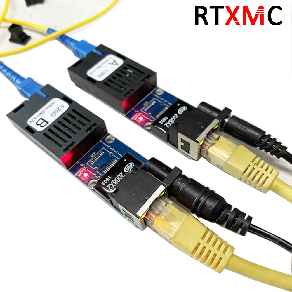 Smallest Size Fiber Optical Media Converter Transceiver Ethernet FTTH 10/100/1000M Signle Fiber SingleMode SC 20KM MINI Body PCB